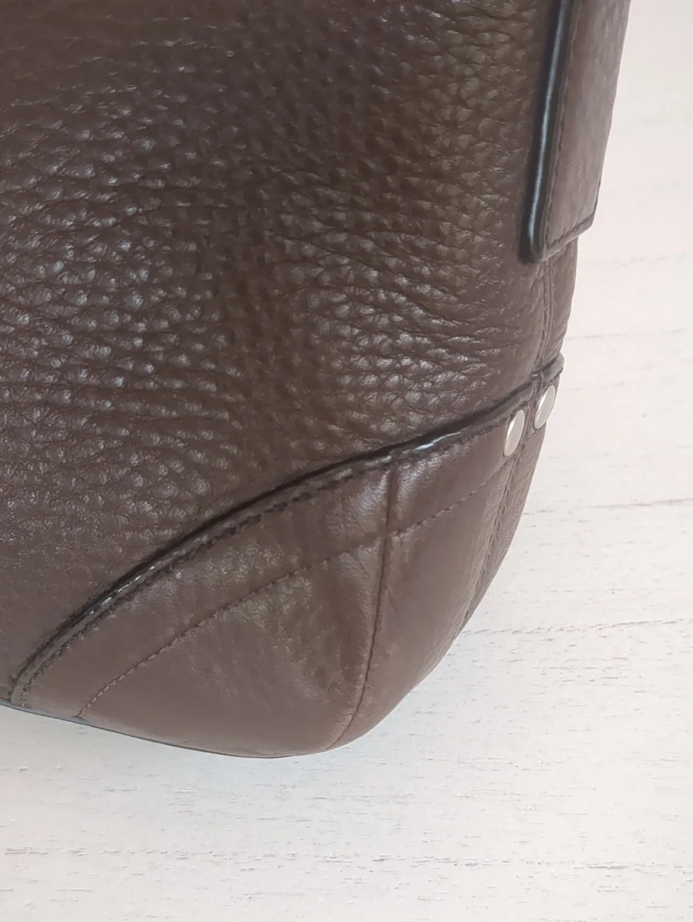 Coach F12321 Brown Pebbled Leather Shoulder/Crossbody Bag
